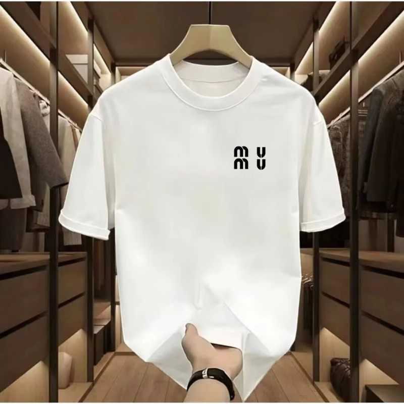Summer Miu style short sleeved T-shirt made of pure cotton for men and women printed with loose letters on the chest explosive new fashion brandT25031