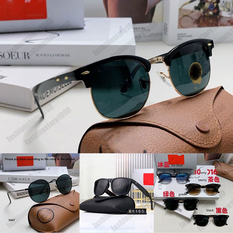 Designer Club 3016 Sunglasses 3447 High quality Glass glasses 4165 Men's and women's Pilot sunglasses UV400 UV protection glasses