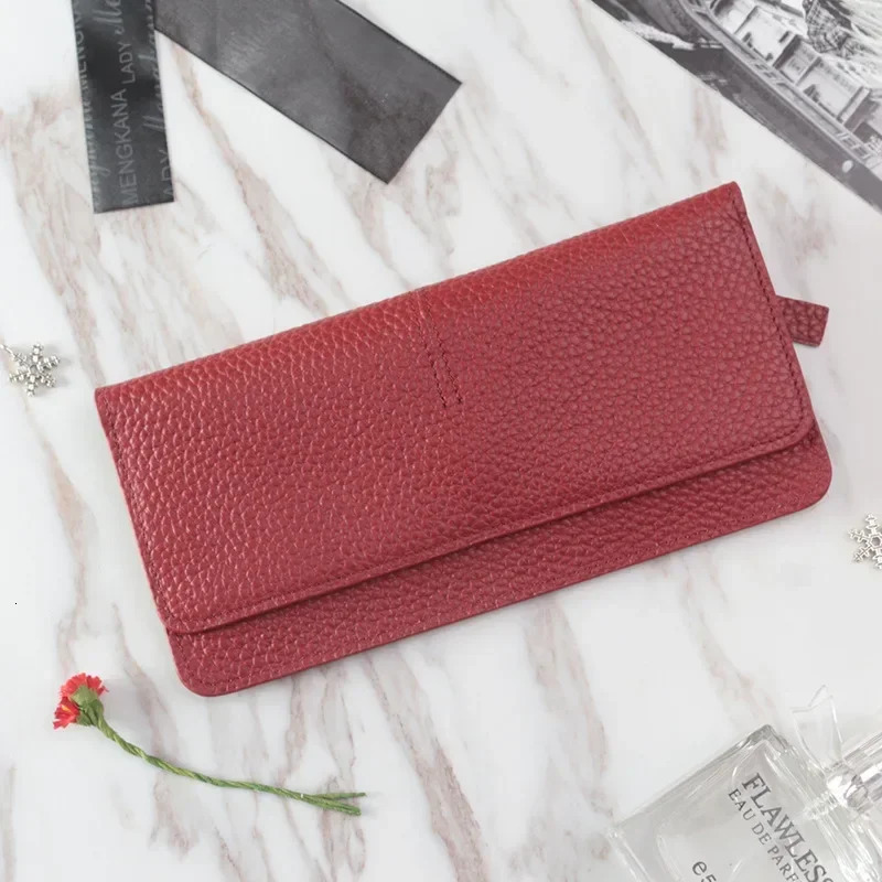 Womens wallet leather womens long wallet fashionable zipper bag multi-color wallet splicing wild coin wallet Billetera Mujer 250317