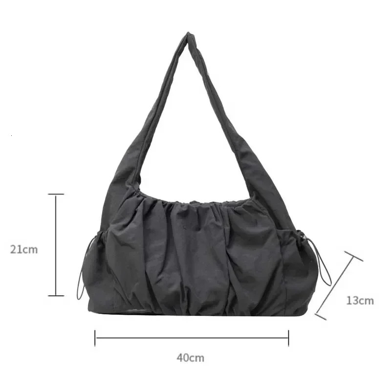 Nylon Cloth Bag Women Tote Bag Large Capacity Summer 2024 All-Match Ins One-Shoulder College Student Class Bag Lady Handbag 250314