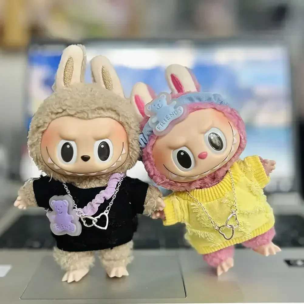 Fashion clothing Labubu doll clothing hooded doll clothing color matching hooded doll accessories cute decorative small clothesT250318