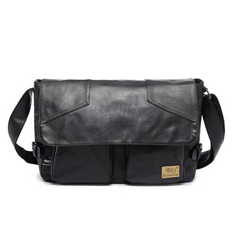 Good Qualtiy Travel Bag Leather PU Casual Shoder Crossbody Outdoor Bags Mens School Retro Zipper Shoder Satchel Bag Z250318