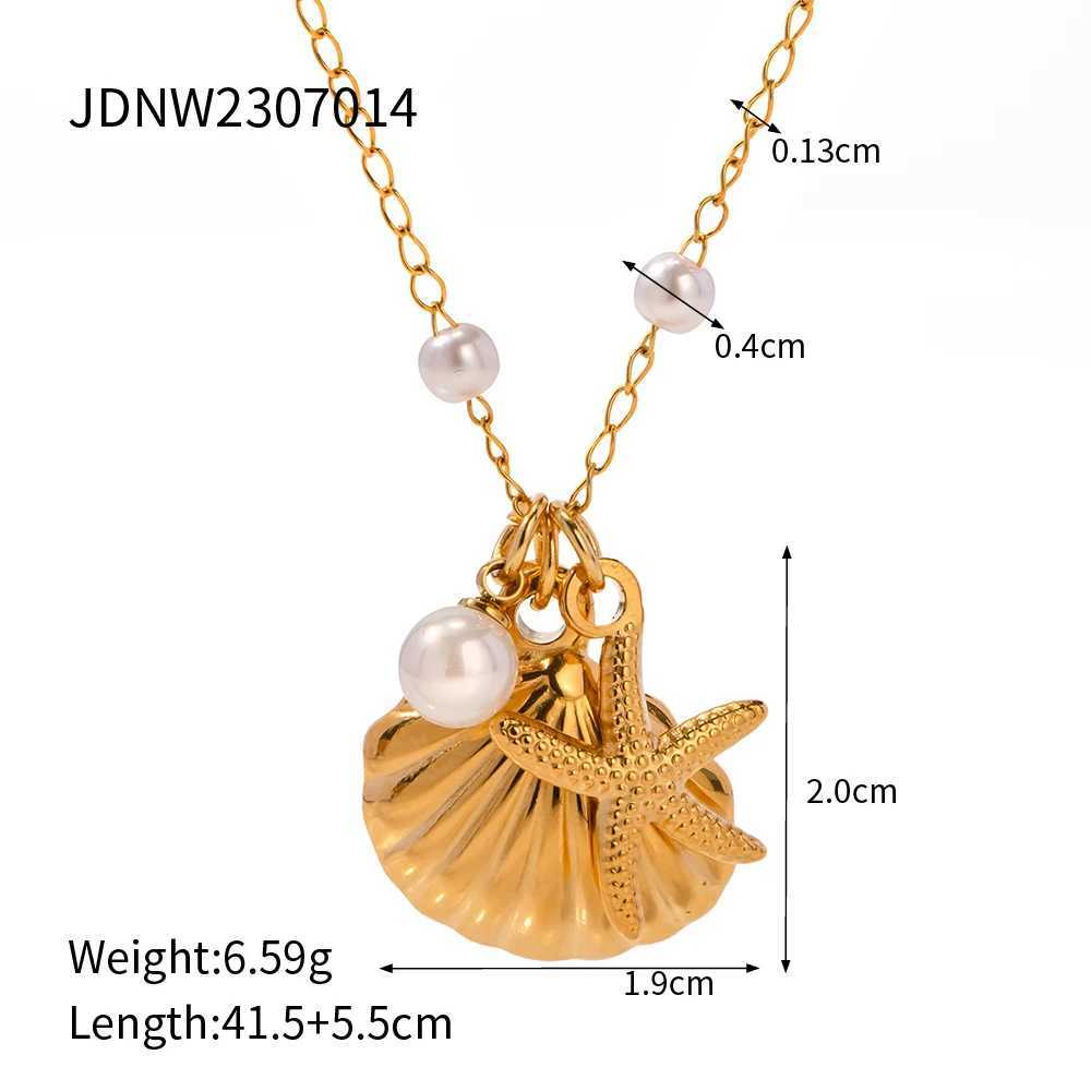 Uworld 316L stainless steel cute beach pendant necklace anti rust popular statement necklace jewelry 2024 W250318