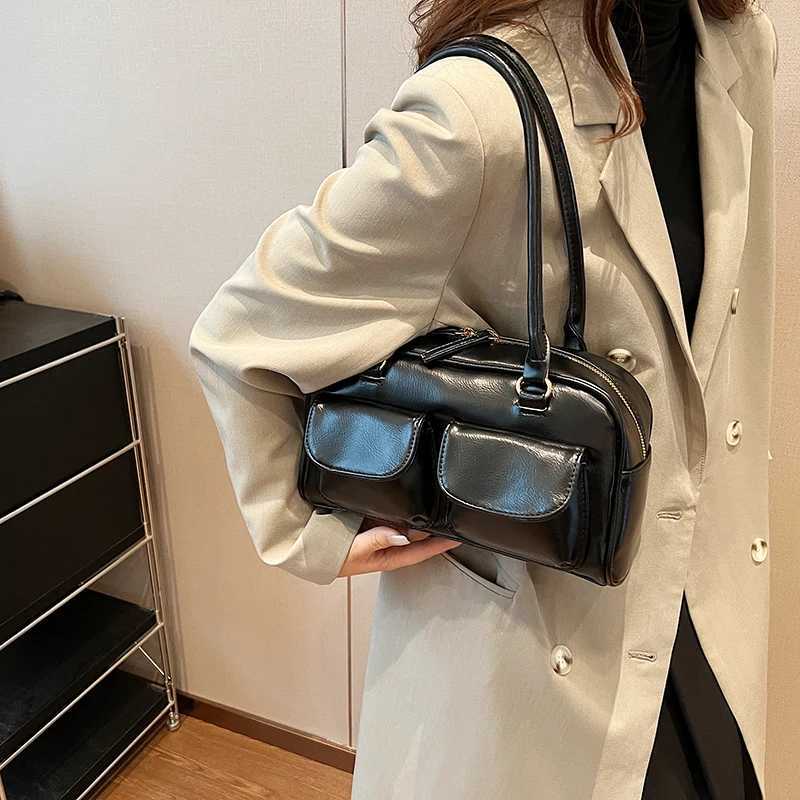 LEFTSIDE Small Double Pocket Shoe Bags for Wen 2023 New Trend Designer Underarm Bag Fem Handbag and Wallet Y250318