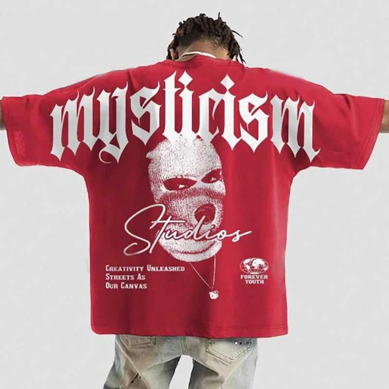 Mens Fashion Loose Comfortable Soft Short Sleeve American Retro Style Round Neck T-shirt Street Wear New Y2K TopT250318