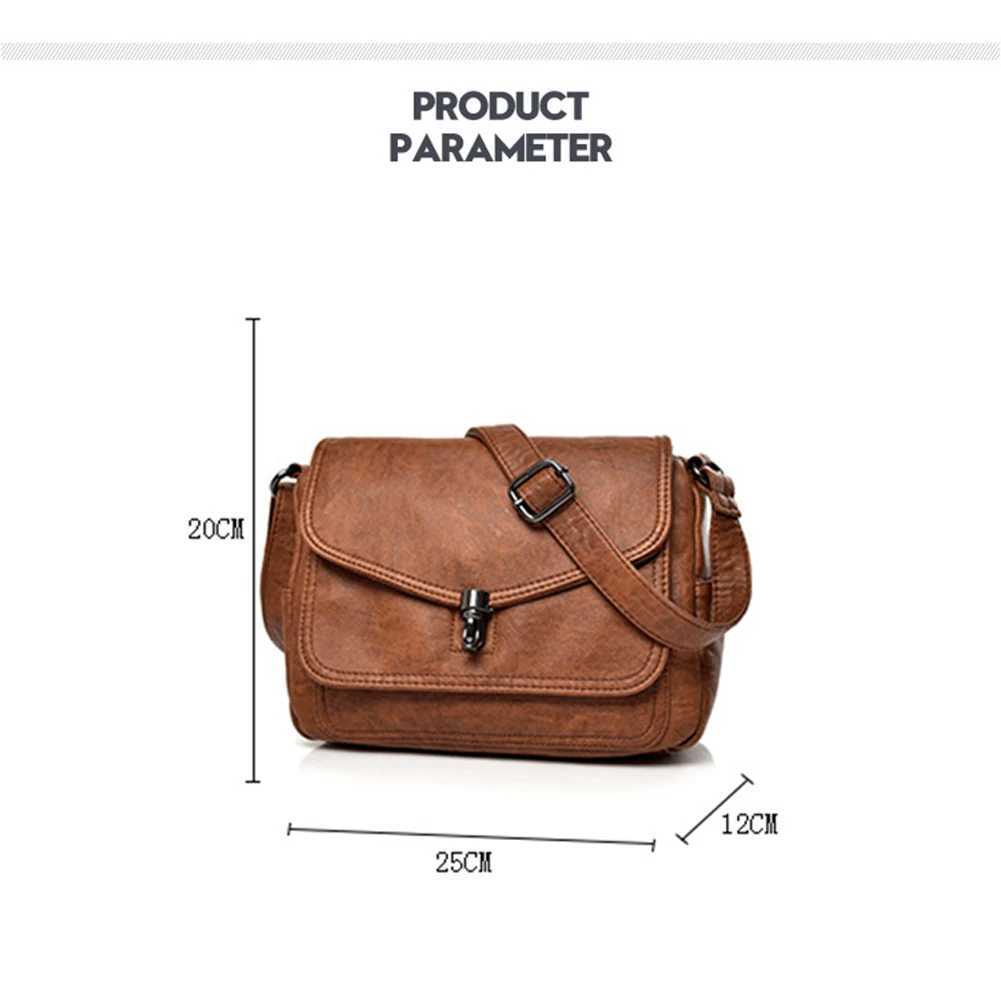 Vintage Soft PU Leather Shoder Bags Luxury Handbag Retro Three Pockets Large Capaci Crossbody Bag Z250318