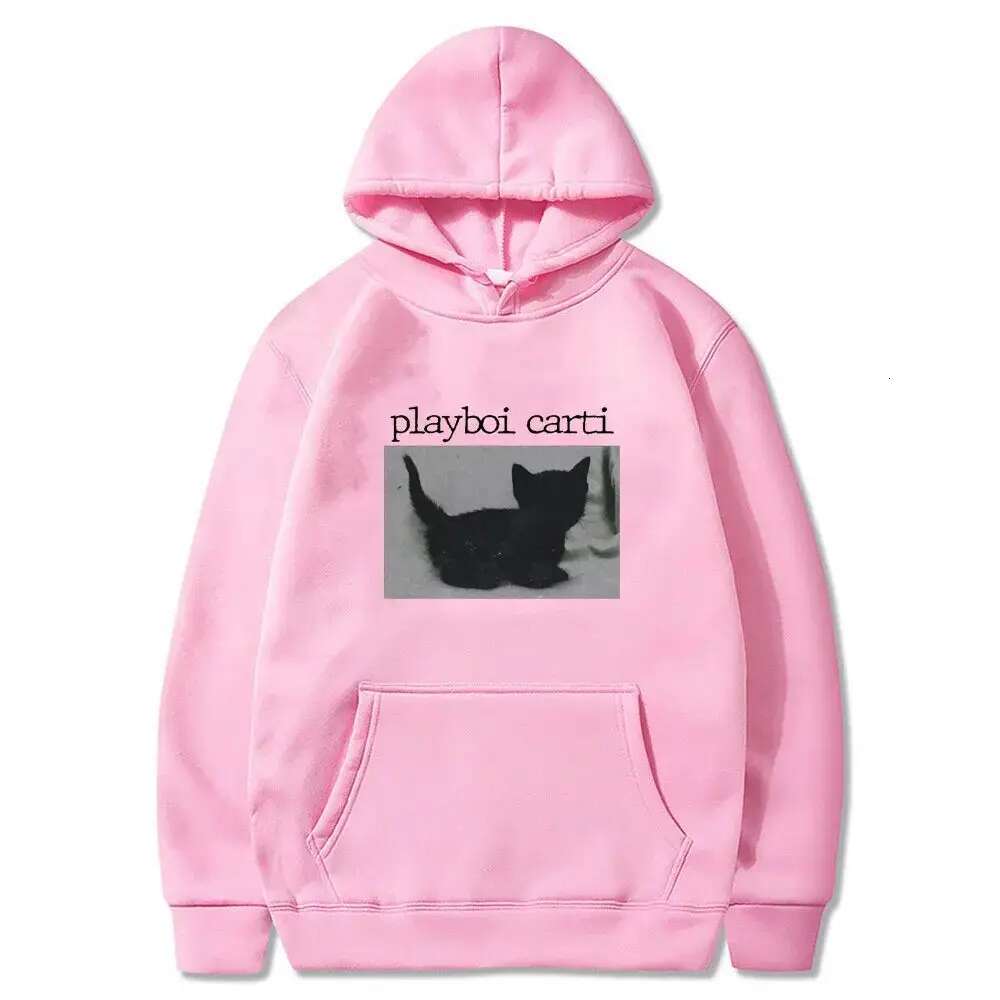 Designer Hoodie New Men's Hoodie Rapper Black Cat Print Street Wear Men's And Women's Fashionable Hip-hop Oversized Sportswear Hoodie P