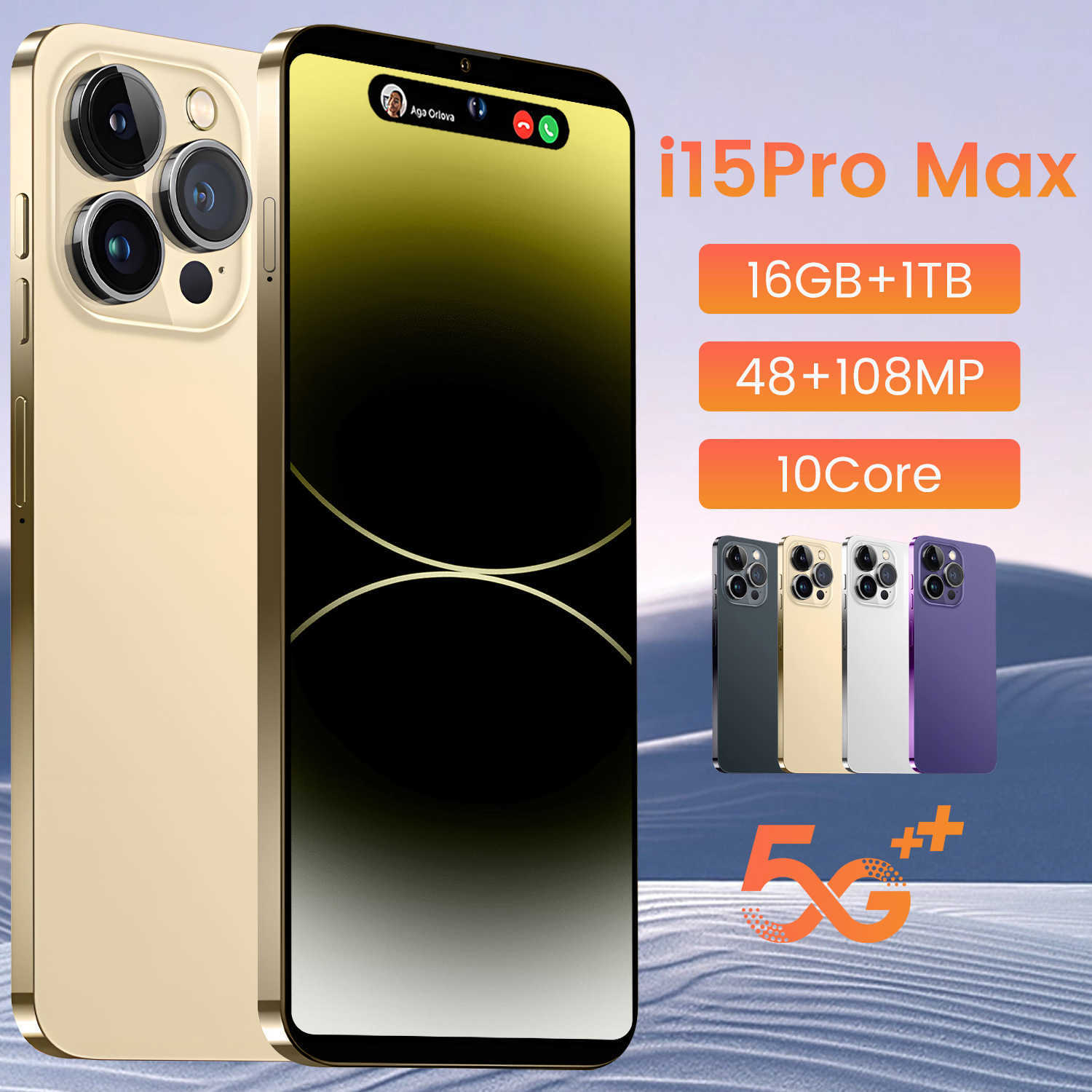 Smartphone Phones Mobile I15 Pro Max Dynamic Island Large Screen (1+16) Memory Low Price Sale z250319
