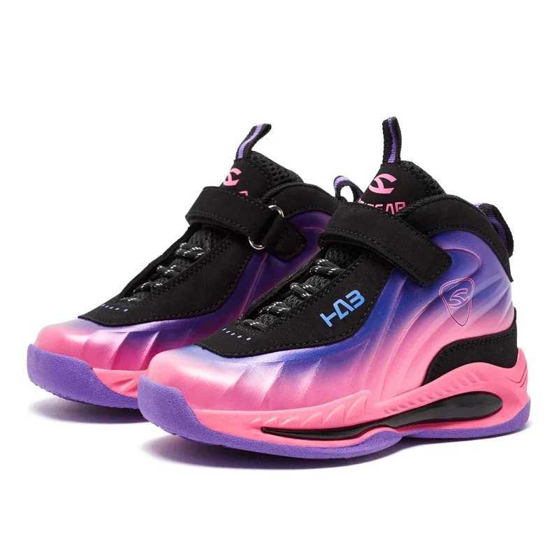 Trend Cool Kids Shoes Leather Lightweight Breathable Boy Girl Sneakers Basketball Shoes Non-slip Children Outdoor Running ShoesXJ250318