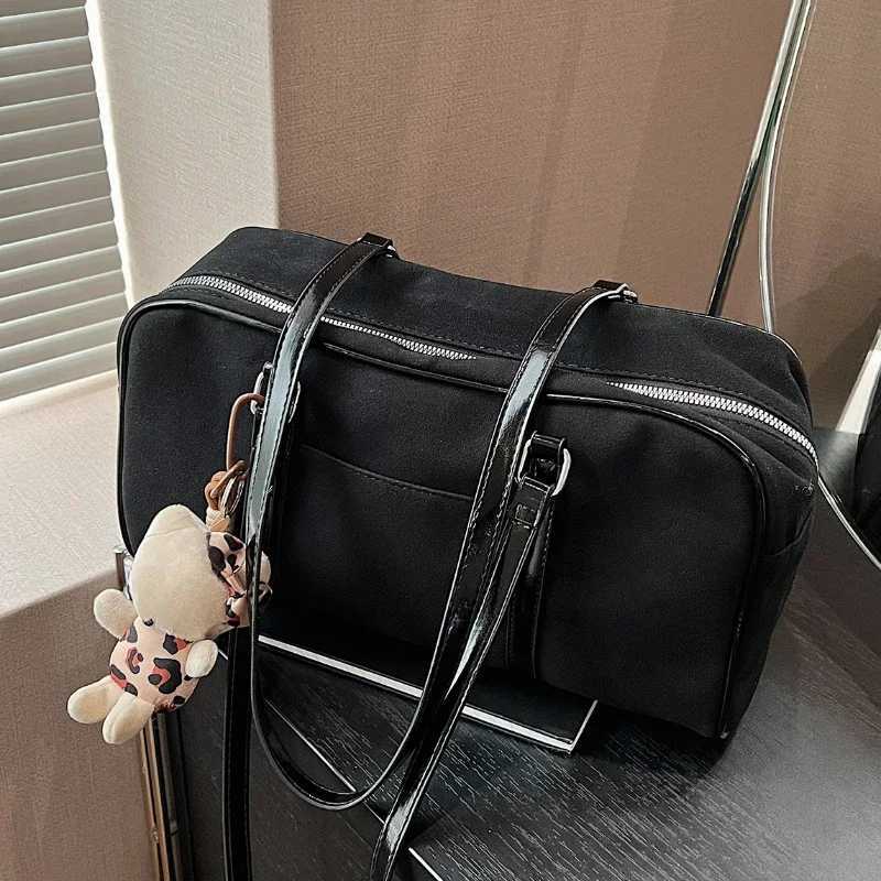 Casual Large Capacity Suede Bag Women 2025 New Autumn and Winter Retro Brown Commuter Shoulder Bag Pillow Bag Purses and Handbags Y250603