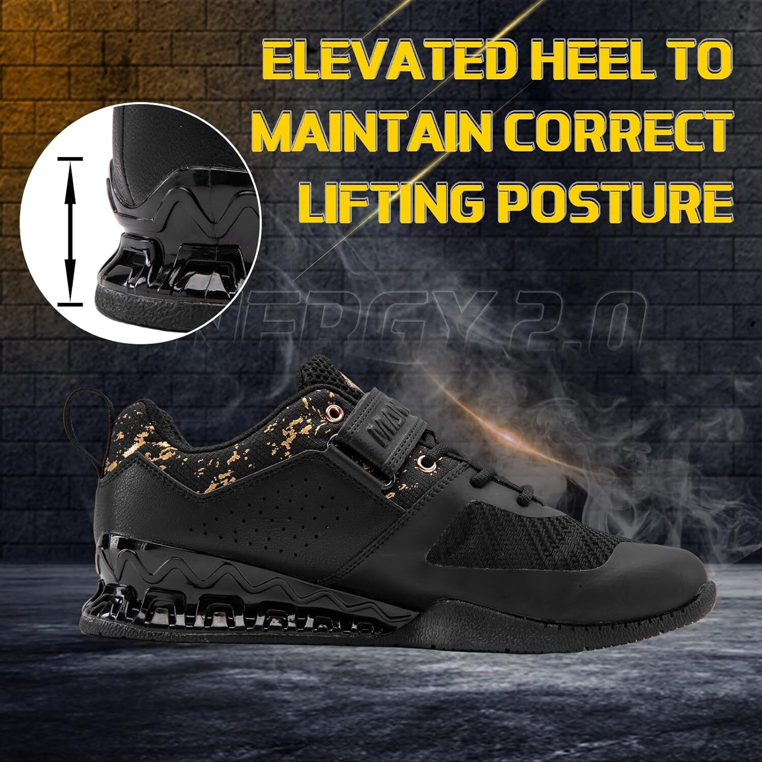 ManuEKLEAR hard pull shoes, men's strong anti slip lifting shoes, men's and women's professional training weightlifting shoes, rubber a