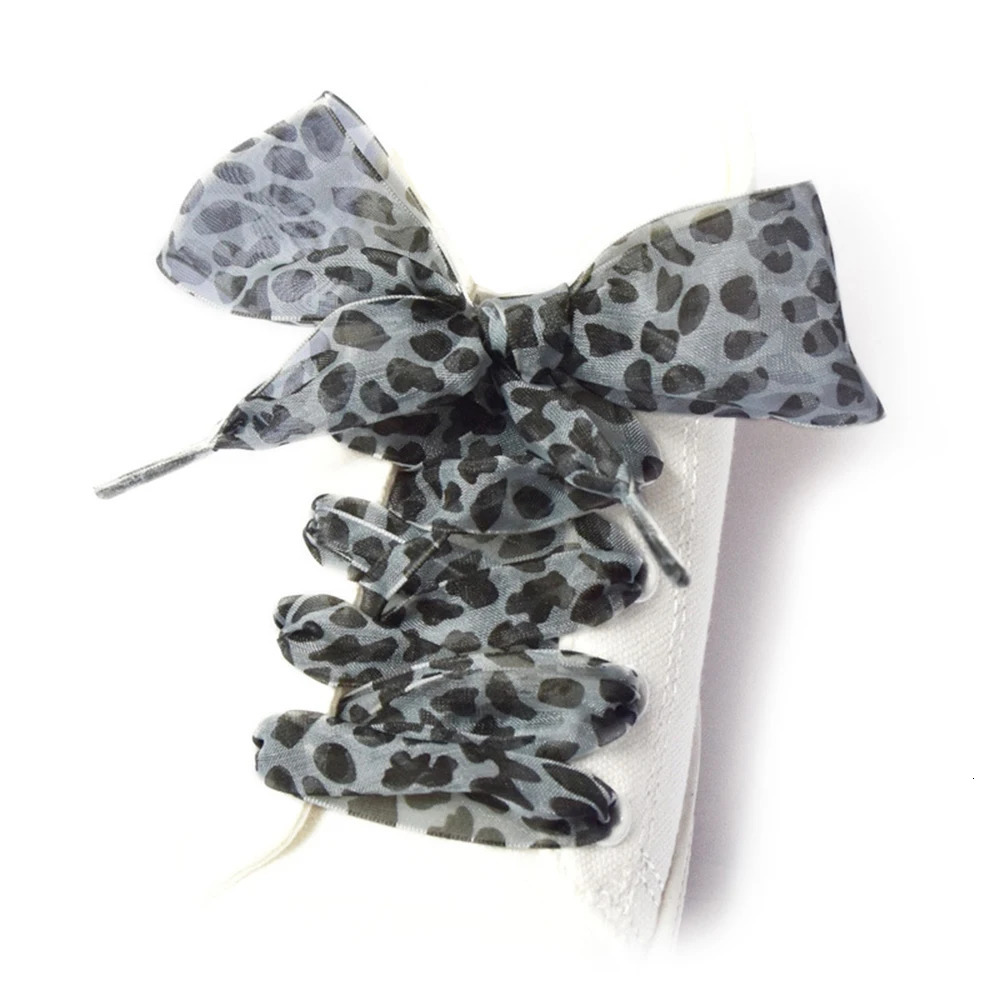 110cm long cute fashion leopard print womens Exquisite small fresh lace flat silk satin matching shoes 250318