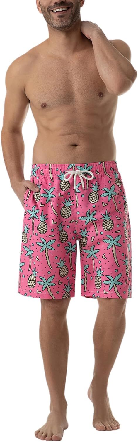 Big and Tall Mens Swim Trunks, Mens Designer Bathing Suit Boardshorts Fashionable printed shorts