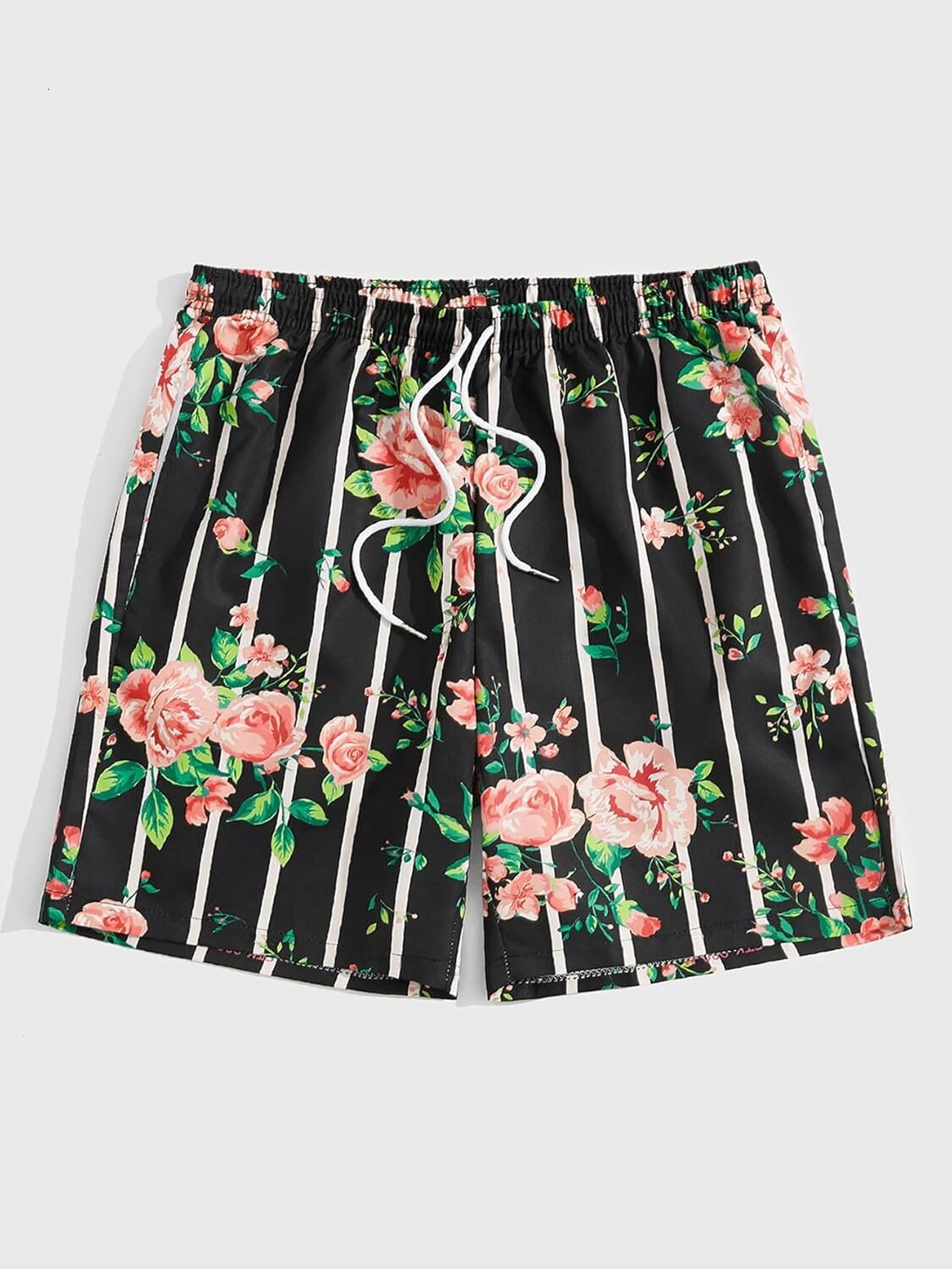 Men's Floral Print Drawstring Shorts Running Athletic Sport Shorts Fashionable printed shorts