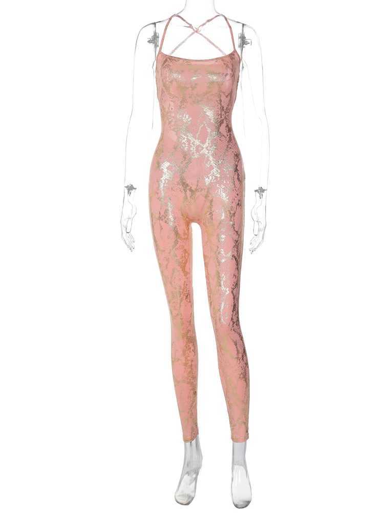 Hawthorn Women 2024 Summer Sexy Party Club Backless Tight jumpsuit Integrated Clothing Business Items X2503181