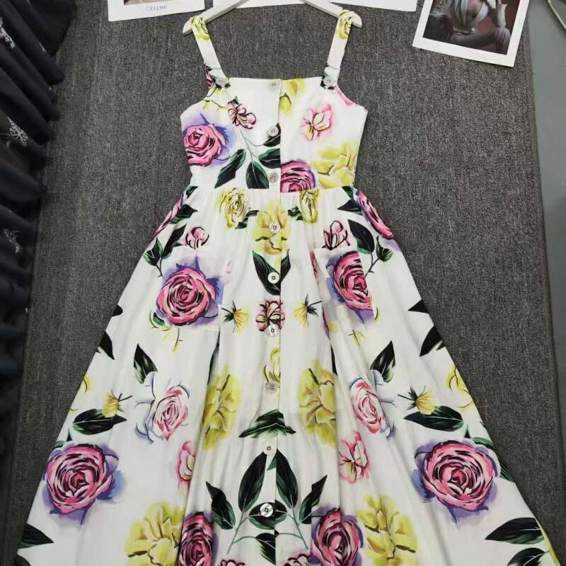 Fengyingying Women's 2025 Spring New Cotton Printed Waist Elastic Half Skirt