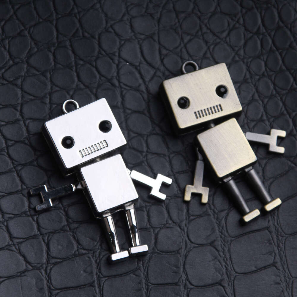 Ins Hip Hop Internet Celebrity Titanium Steel Necklace Male and Female Trendy Student Korean Version Street Square Robot Pendant Jewelry