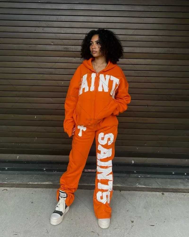 High Street Harajuku Retro Straight Trouser Letter Embroidered Knitted Pants Couple Fashion Casual Oversized Wide Leg Pants W250318
