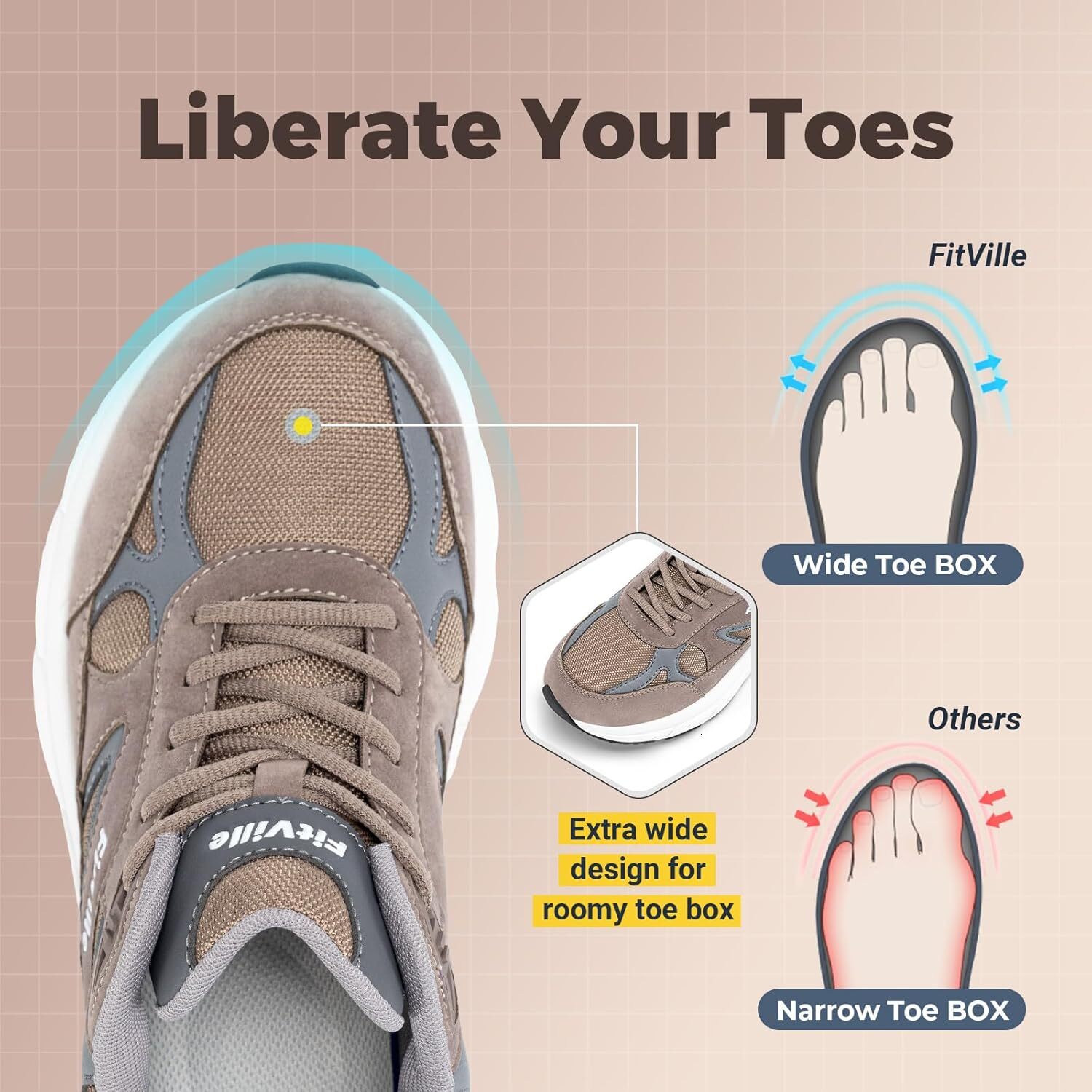 Men's wide walking shoes with ultra wide sports shoelaces and arch support, suitable for relieving plantar fasciitis with flat heel pain - reboun