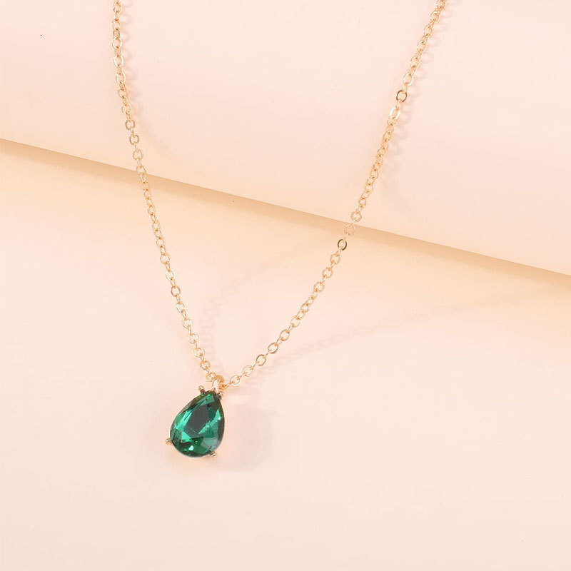 Rhinestone Drop Pendant Necklace For Female Niche Design Light Luxury Everything Temperament Choker Collarbone Chain