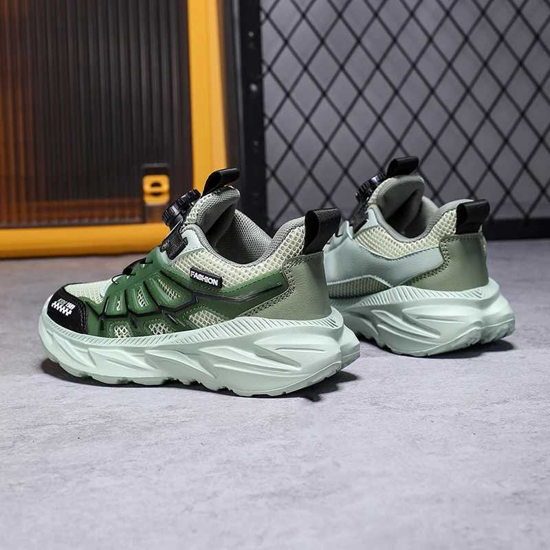 Boys Basketball Sports Shoes for Boys Running Shoes Kids Lightweight Shoes Childrens Sneakers Rotary Buttons Outdoor Shoes W250318