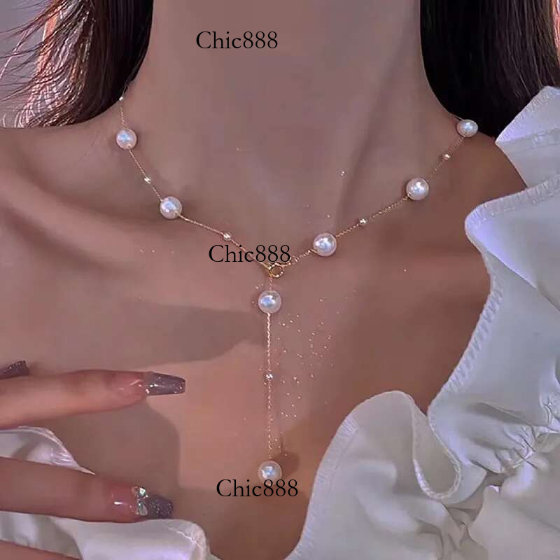 2024 New Simple Long Imitation Pearls Back Necklace for Women Sexy Tassel Pearl Harness Bikini Chest Chain Body Jewelry Mujer