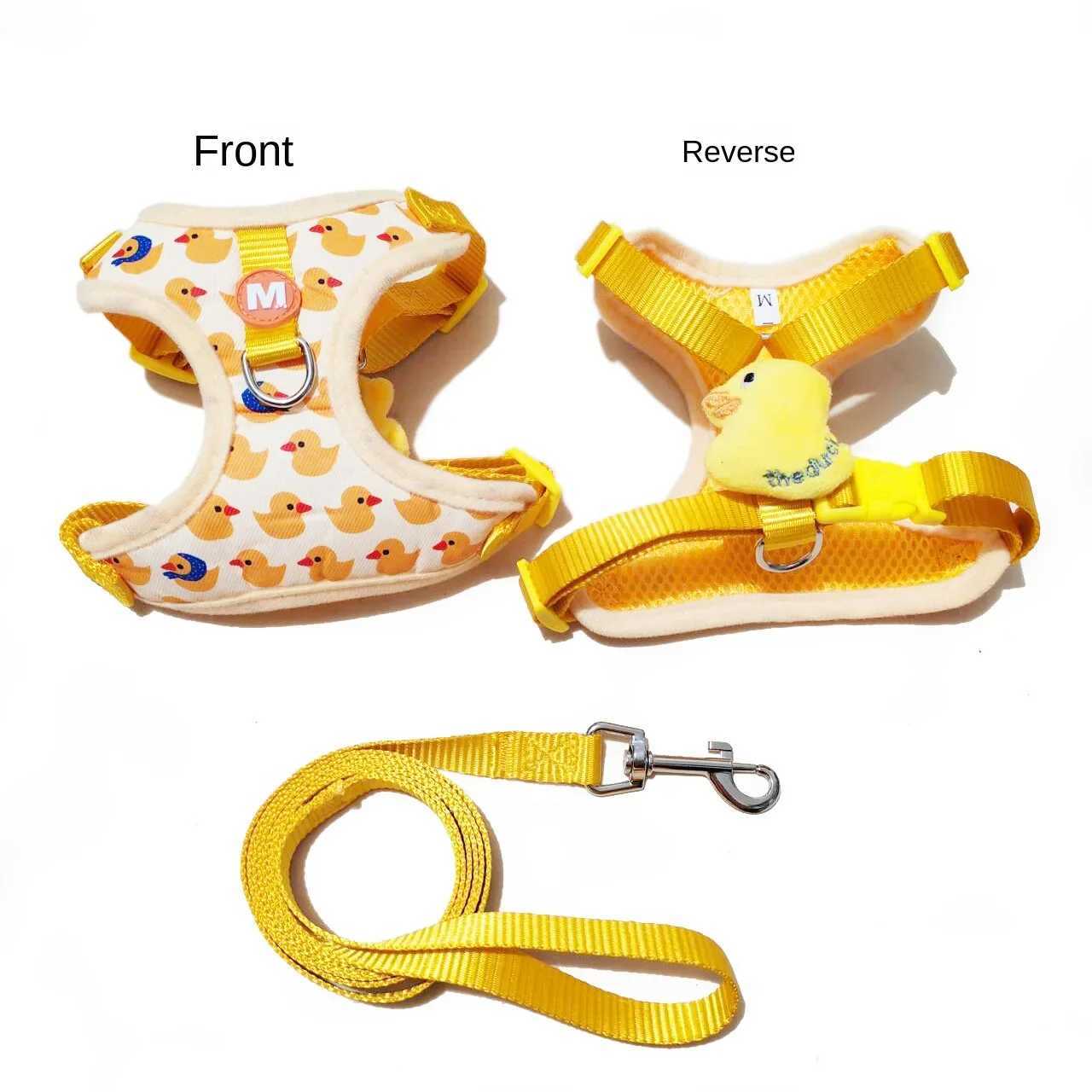 Cat Leash Cute Little Yellow Duck Anti-breakaway Vest Style Adjustable Pet HarnessT250318