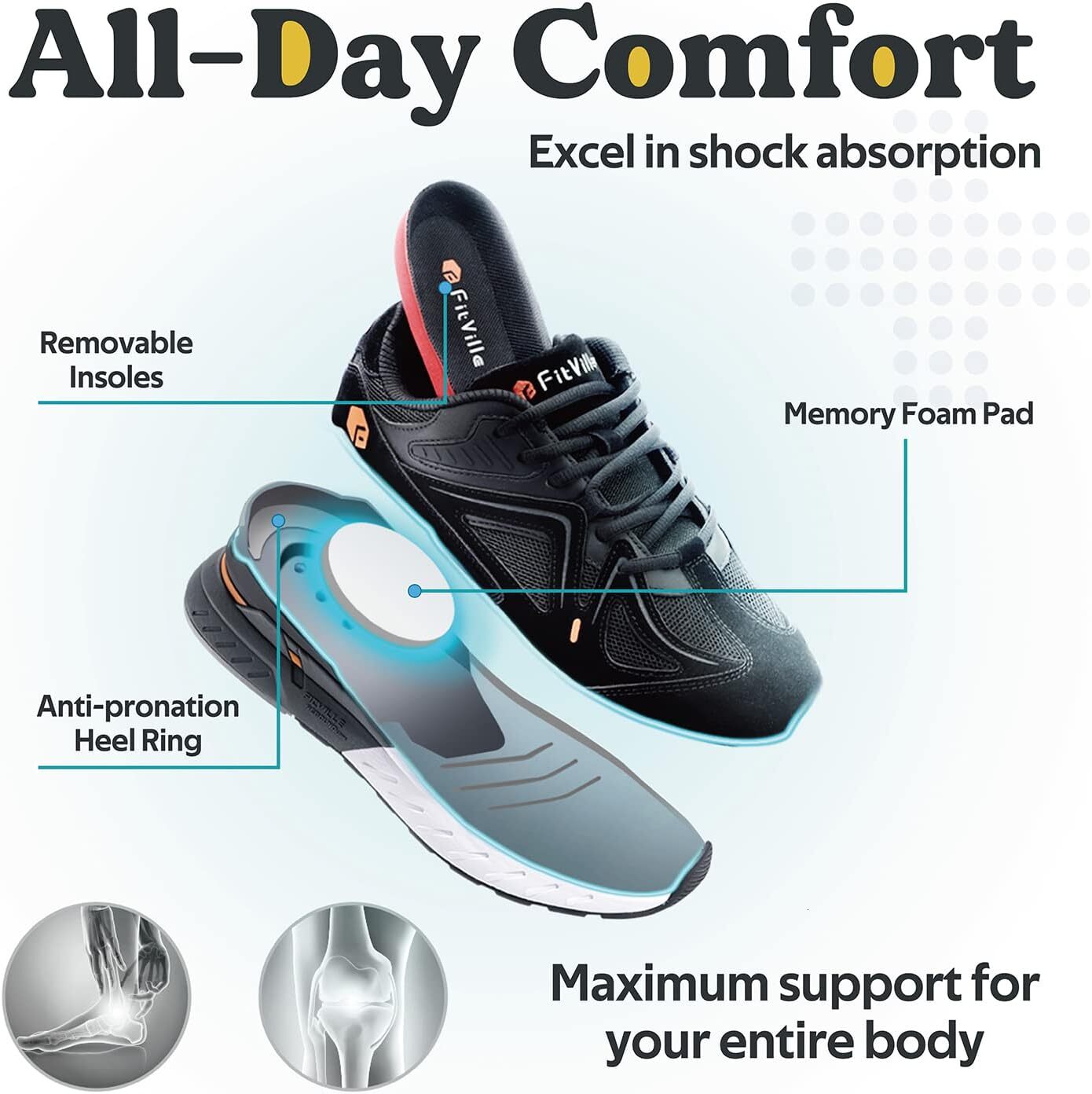 2025 With Box Designer Casual Shoes Ultra wide men's walking shoes and wide sports shoes, suitable for flat foot arch fit, relieve heel pain - re