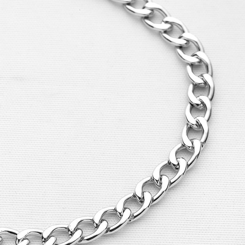 Short Hip Hop Punk NK Necklace Unisex Cuban Chain Choker Collarbone Chain Jewelry for Women
