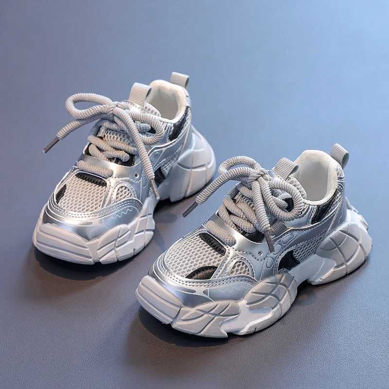 Boys Girls Sneakers Air Mesh Breathable Kids Sports Shoes Thick Soft Sole 2025 New Fashion Children Running Shoes Non-slip Trend W250318