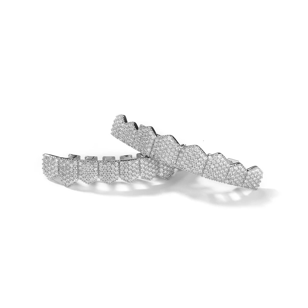 THE BLING KING Mens Micro Paved Cubic Zirconia Gold Plated Top and Bottom Dental Grills Punk Jewelry Hip Hop Teeth Wear 250318