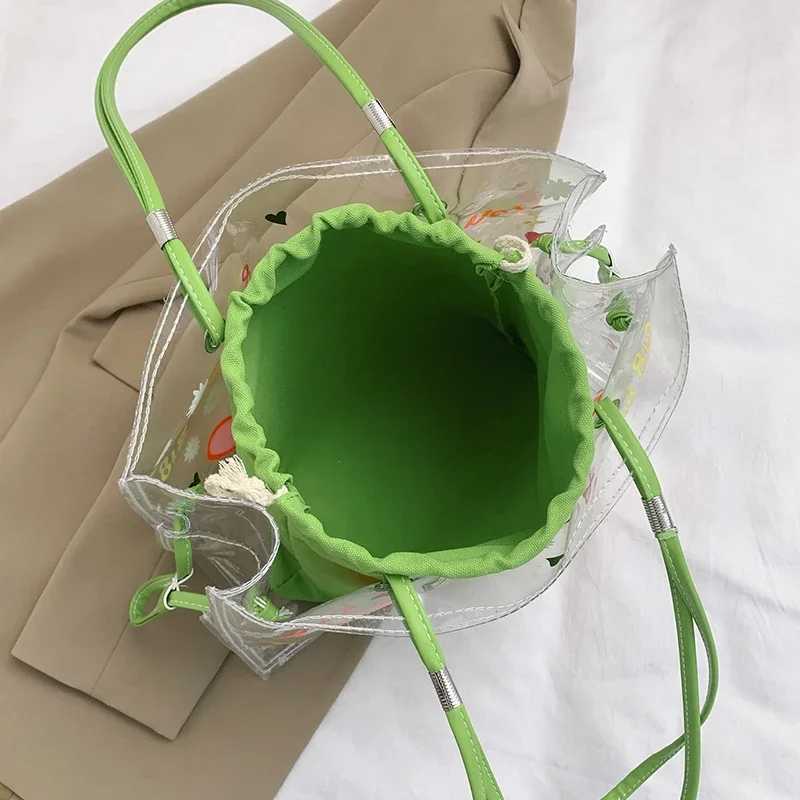 Large Capacity Cmute Transparent Tote Bags 2024 Summer Wens Bag Fi Youth Tote Bag Design Shoder Bag Hot Selling Z250318