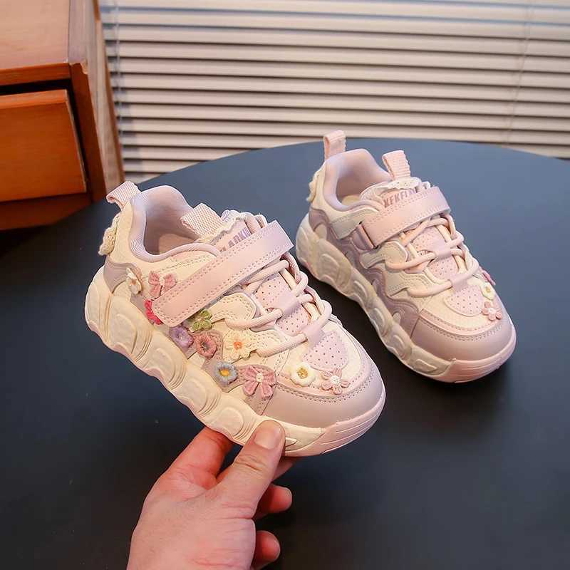 Fashion womens leather sports shoes childrens casual sports shoes floral pattern shoes childrens comfortable walking shoesXJ250318