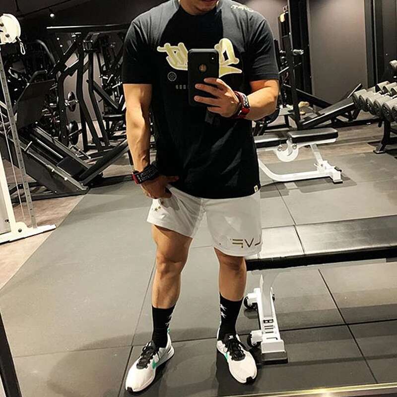 Men's Quick Dry Jogging Quarter Short Pants Summer Gym Running Training Casual Fiess Breathable Bodybuilding Mesh Shorts Male