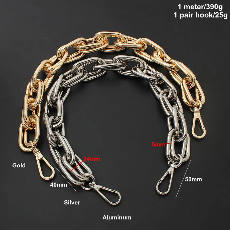 304560100120cm Bag Chain Donut Chain Geometric Bag Lucky Bag Transformation Underarm Metal Shoulder Strap Accessories 250318