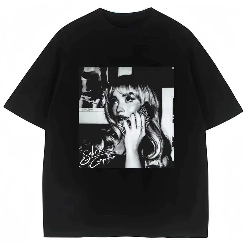 Retro Sabrina Carpenter T-shirt Sweet Tour Fashion Hip Hop Oversized T-shirt Womens Y2k T-shirt Fan Gift Womens ClothingXJ250318