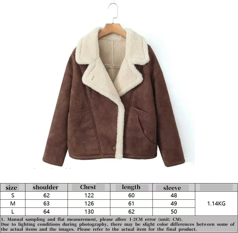 Women Jackets Coats Autumn/Winter New Women's Fashion Loose and Warm Lamb Wool Coat D79245