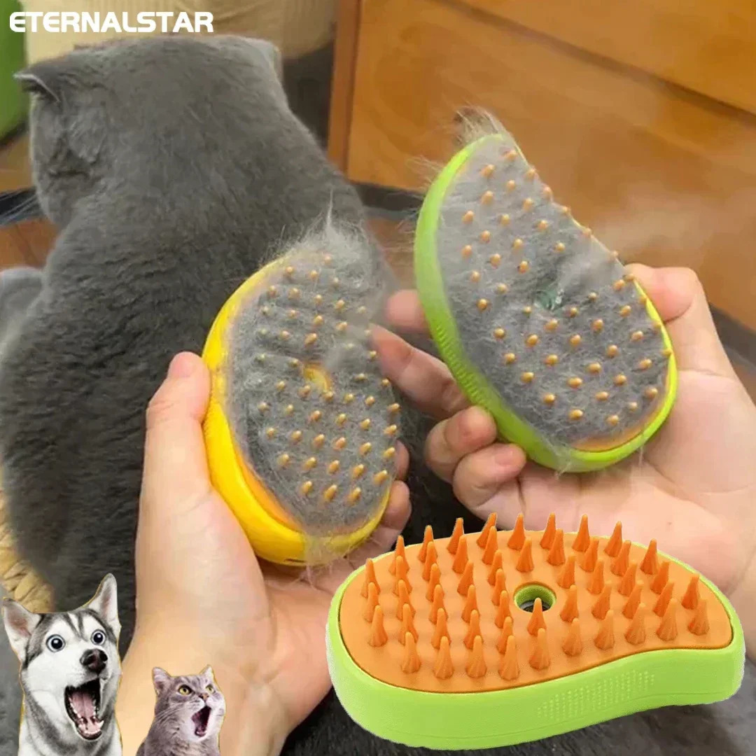 Electric steam brush for cats and dogs electric spray massage pet beauty tools comb 3 in 1 250318
