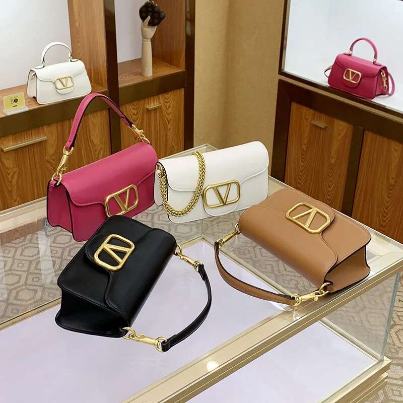 Women's Calf Leather Handbag Chain One-Shoulder Crossbody New Fashionable And Versatile High-Quality Women's Bag