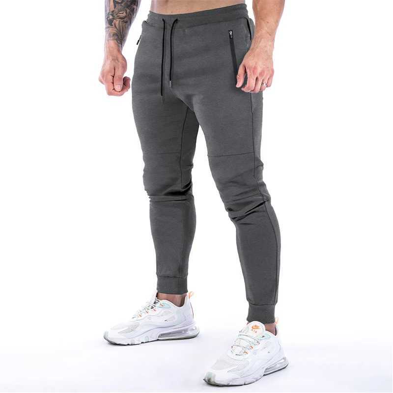 Mens sports pants sports pants gym workout pants slim fitness pants with pockets W250318