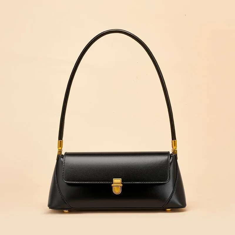 Women's Baguette Designer Genuine Leather Shoulder Bag High Quality Cowhide Vintage Women Handbags Holiday Gifts