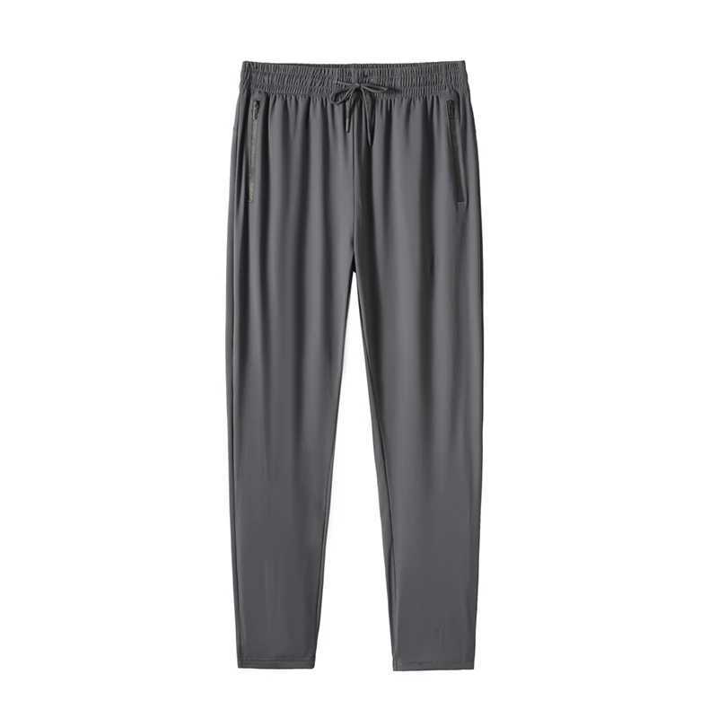 Mens ice silk pants summer thin quick drying breathable sports pants loose size straight leg elastic fashionable casual pants W250318