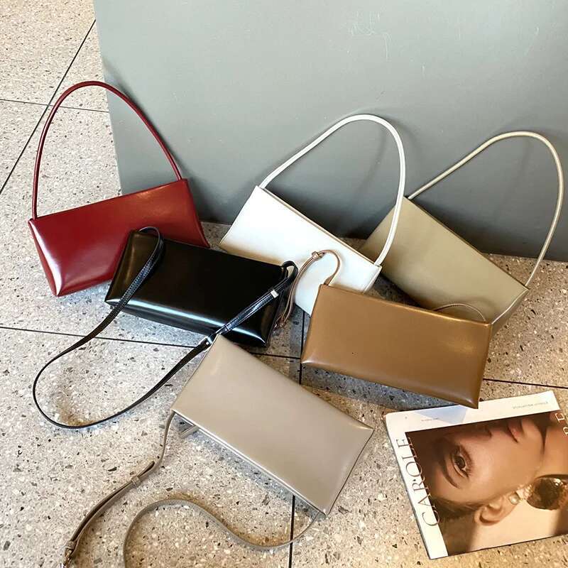 2024 Summer New Female Underarm Bag Women's Genuine Leather Shoulder Crossbody Bags High Quality Cowhide Ladies Simple Handbags