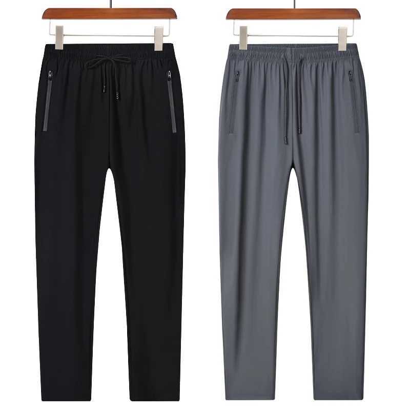 2PCS new silk breathable mens sports pants quick drying sweatshirt comfortable absorption cool and high-quality mens outdoor pants W250318