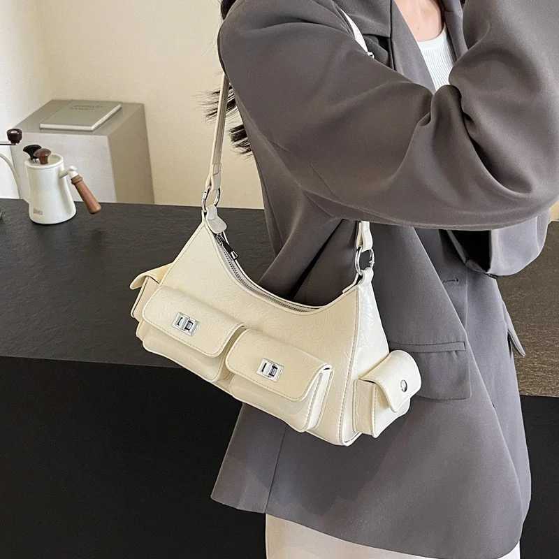 LEFTSIDE dual pocket PU leather shoe bag used for warm 2024 winter Y2K Fi trend cross body bag Fem handbag Y250318