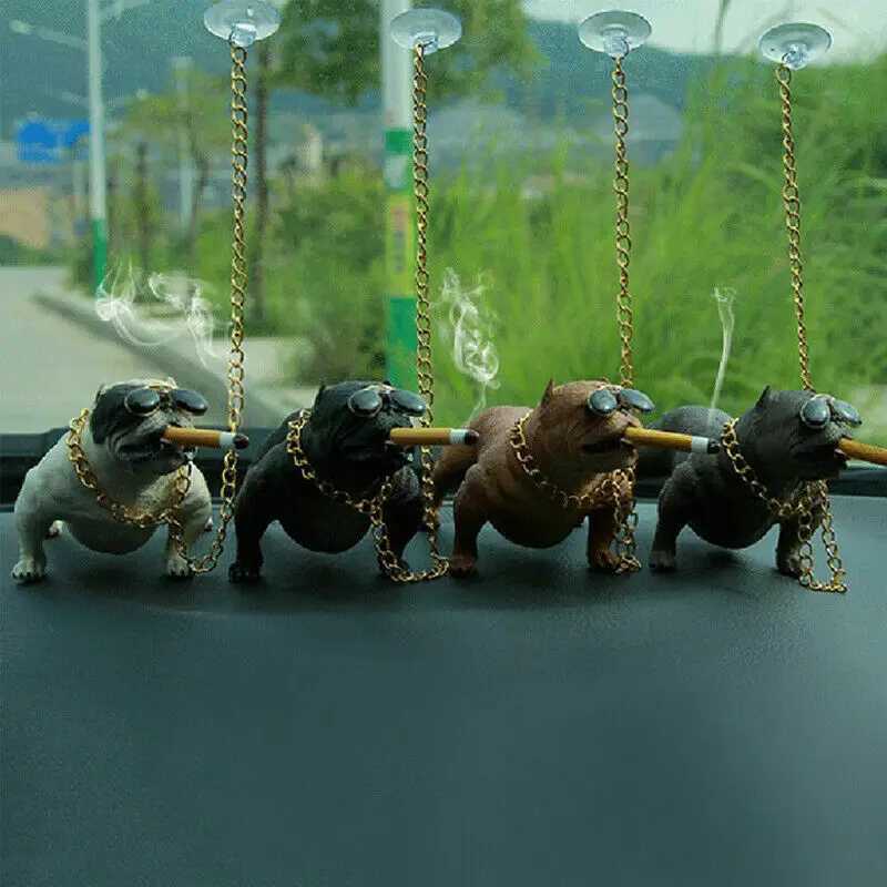 Interior Decorations Wear-resistant Bulldog Car Ornaments Feel Comfortable Resin Material Car Dashboard Decoration Car Accessories Interior Decor H253