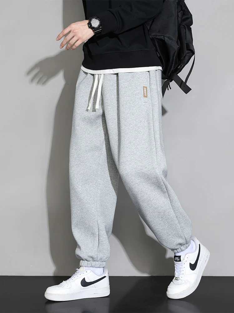 Plus Size Mens Sweatpants 8XL 7XL 6XL Sportswear Elastic Waist Casual Baggy Pants Black Grey Cotton Joggers Male Loose Trousers W250318