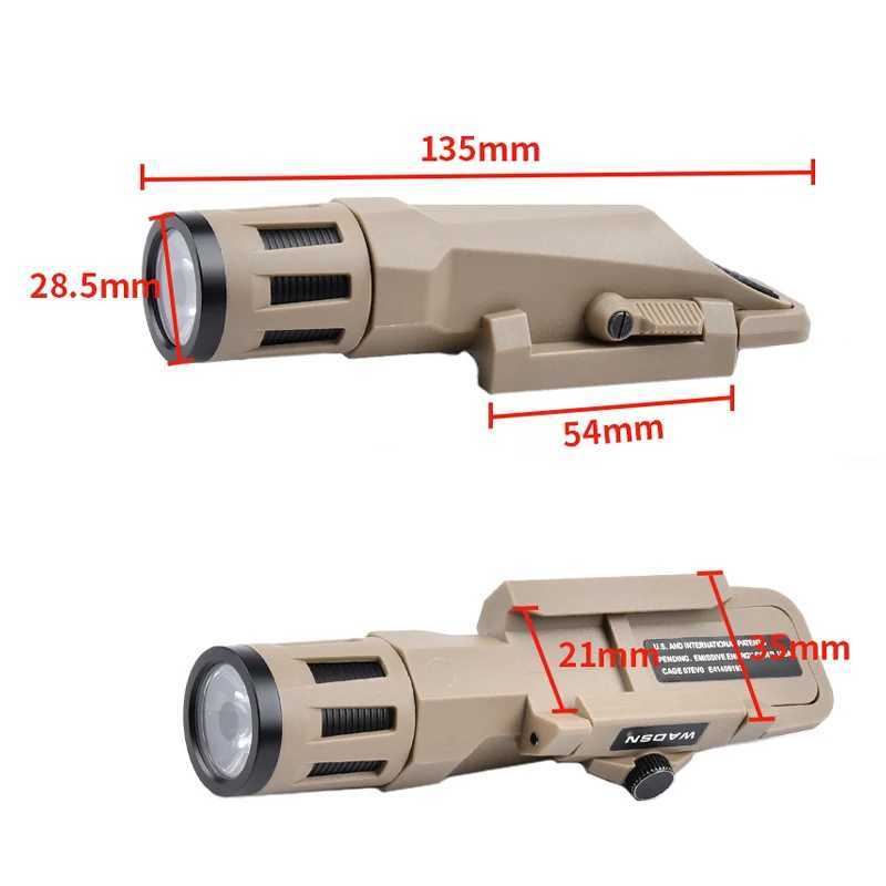 WML Long Tactical Flashlight Hunting Reconnaissance Aircraft Pistol Rifle Accessories Constant/Instantaneous/Flash Suitable for 20MM Picatinny Rail X2