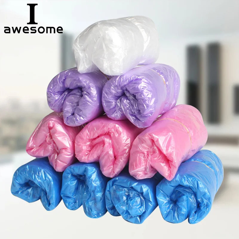 1 pack100 outdoor disposable rain shoe covers waterproof boot thick plastic multi colored optional anti slip shoes 250318