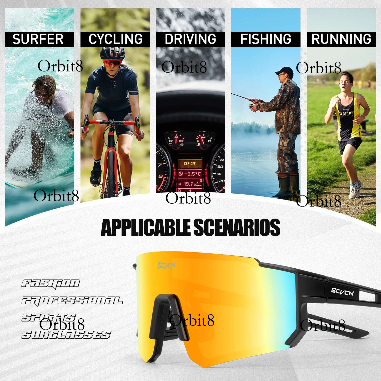SCVCN new Outdoor Sunglasses Men MTB Bike Glasses Sports Mountain Climbing fishing Women Bicycle Cycg UV400 Goggles